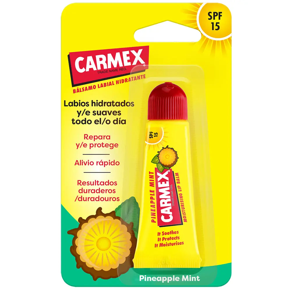 CARMEX-Bálsamo hidratante PINEAPPLE tubo FPS15 10 gr.-DrShampoo - Perfumaria e Cosmética