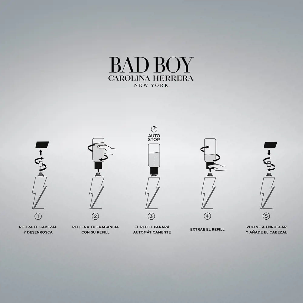 CAROLINA HERRERA-BAD BOY edt recarga 200ml-DrShampoo - Perfumaria e Cosmética