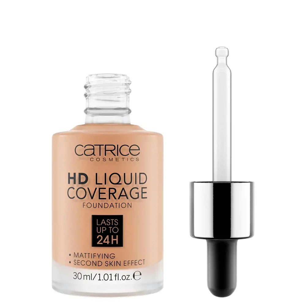CATRICE-BASE DE COBERTURA LÍQUIDA HD dura até 24 horas 050 cinza rosado 30 ml-DrShampoo - Perfumaria e Cosmética