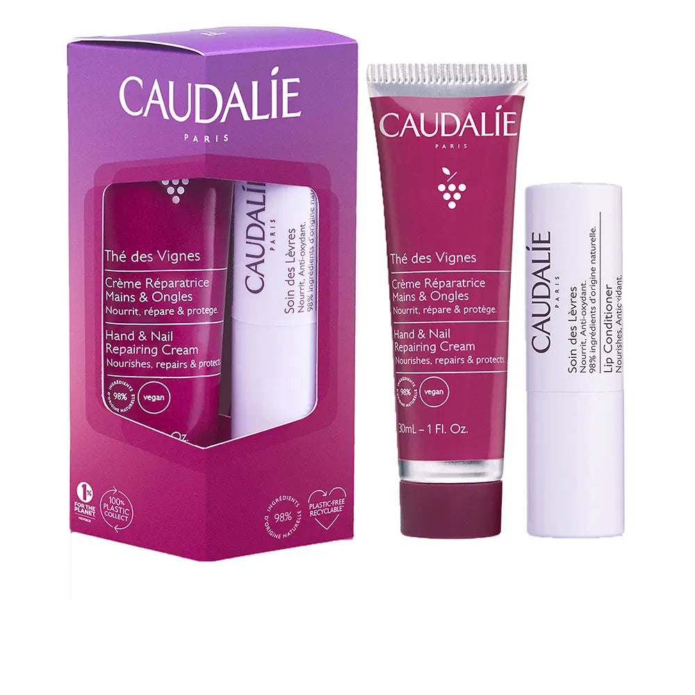 CAUDALIE-CONJUNTO DE MÃOS E LÁBIOS THÉ DES VIGNES 2 pcs.-DrShampoo - Perfumaria e Cosmética