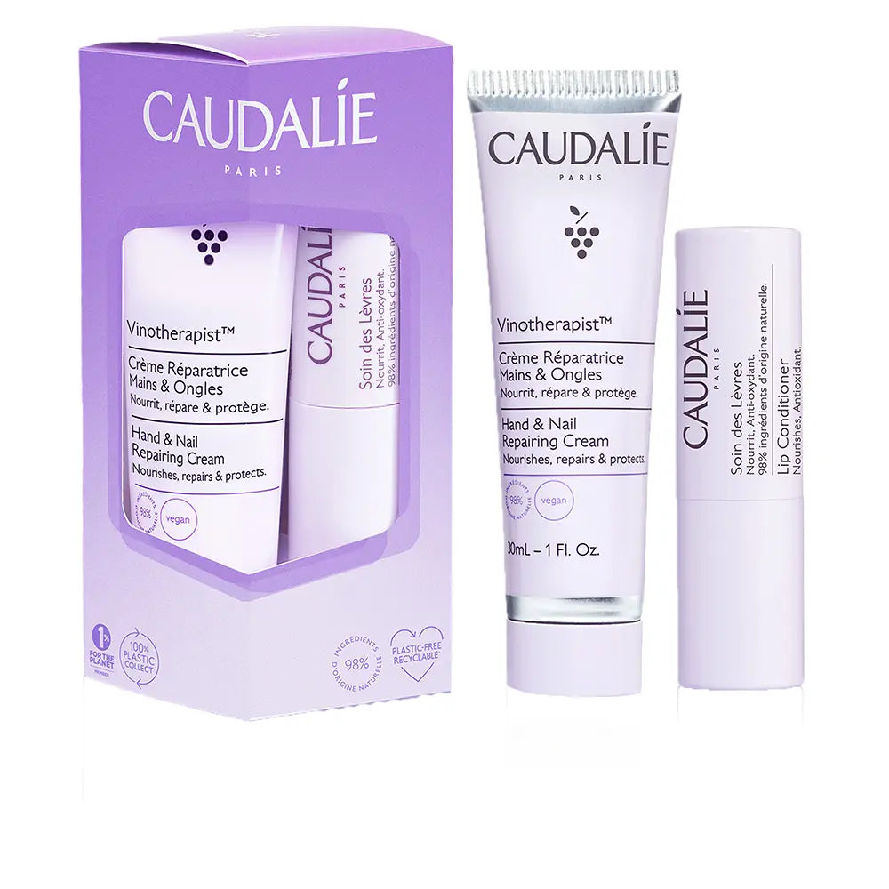 CAUDALIE-CONJUNTO VINOTHERAPIST MÃOS E LÁBIOS 2 pcs.-DrShampoo - Perfumaria e Cosmética