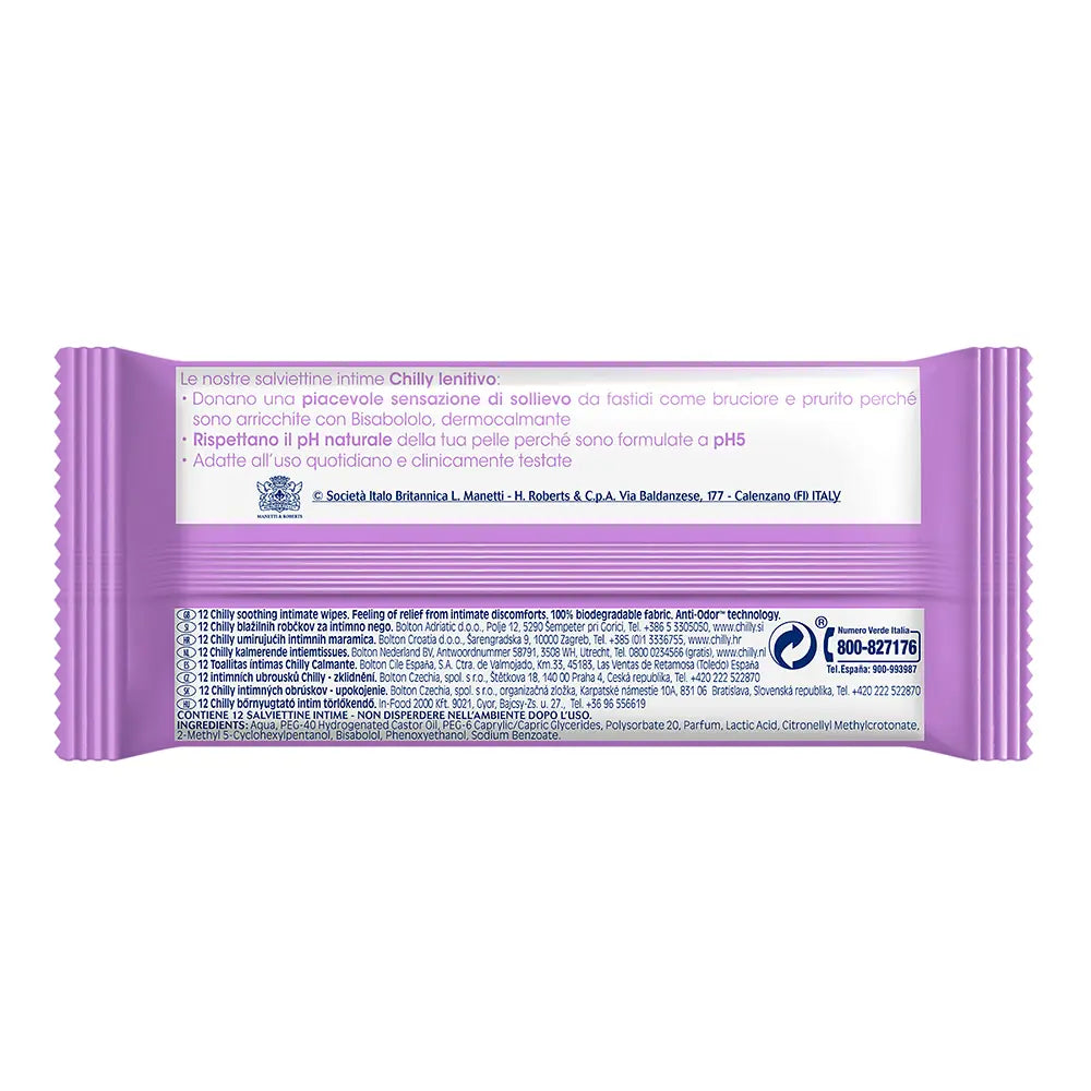 CHILLY-CHILLY POCKET lenços íntimos suavizantes 12 un.-DrShampoo - Perfumaria e Cosmética