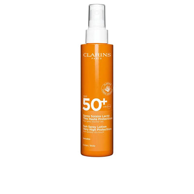 CLARINS-Leite hidratante em spray para o corpo UVA/UVB50+ 150 ml.-DrShampoo - Perfumaria e Cosmética