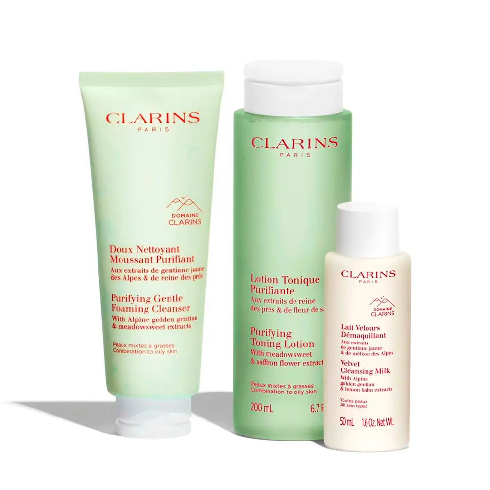 CLARINS-PELLES MISTAS-GORDAS ESSENCIAIS DE LIMPEZA ESTOJO 4 pz.-DrShampoo - Perfumaria e Cosmética
