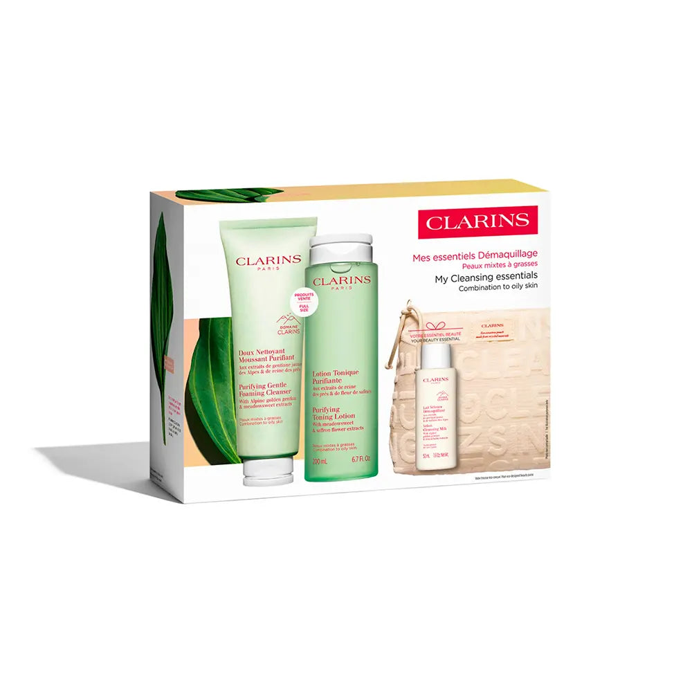 CLARINS-PELLES MISTAS-GORDAS ESSENCIAIS DE LIMPEZA ESTOJO 4 pz.-DrShampoo - Perfumaria e Cosmética