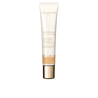 CLARINS-SKIN ILLUSION TINTED MOISTURIZER tratamento antienvelhecimento com cor e brilho FPS 25 #04 40 ml-DrShampoo - Perfumaria e Cosmética