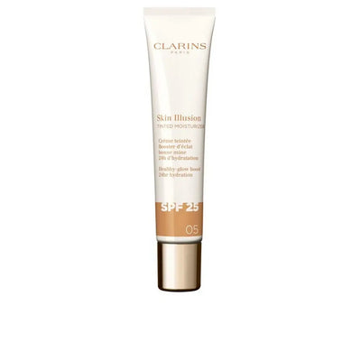 CLARINS-SKIN ILLUSION TINTED MOISTURIZER tratamento antienvelhecimento com cor e brilho FPS 25 #05 40 ml-DrShampoo - Perfumaria e Cosmética