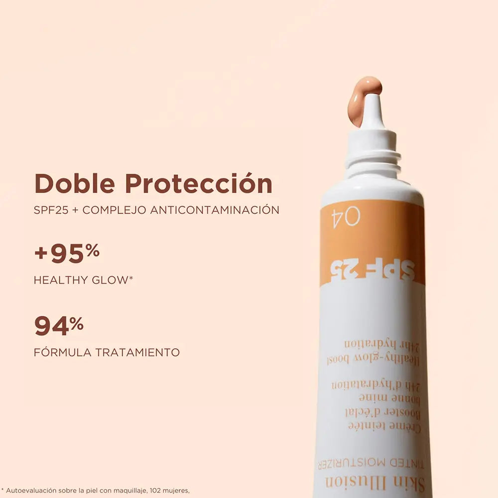 CLARINS-SKIN ILLUSION TINTED MOISTURIZER tratamento antienvelhecimento com efeito glow FPS 25 #03 40 ml-DrShampoo - Perfumaria e Cosmética
