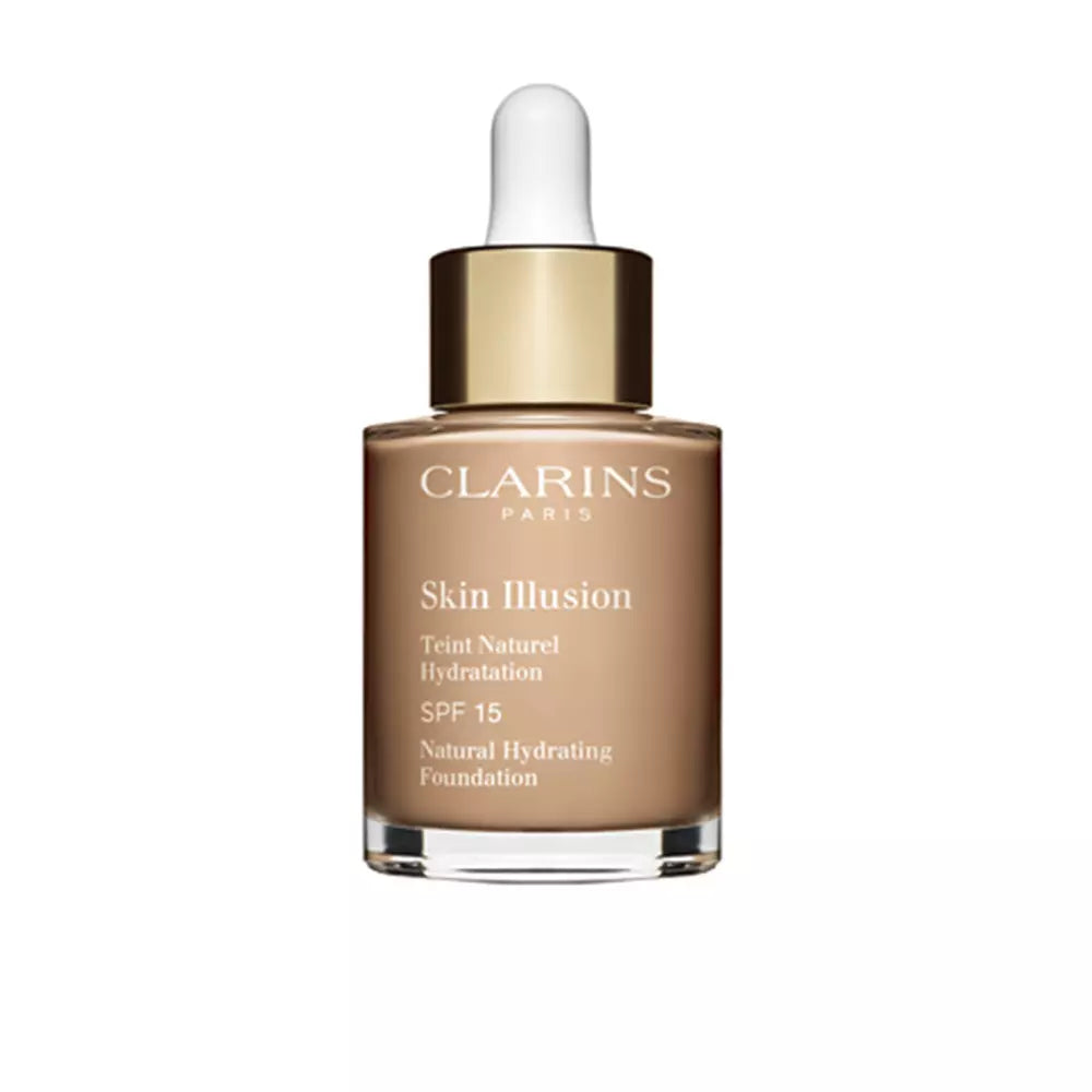 CLARINS-SKIN ILLUSION matiz hidratação natural 108 areia 30 ml-DrShampoo - Perfumaria e Cosmética