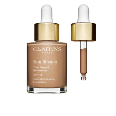 CLARINS-SKIN ILLUSION matiz hidratação natural 112 âmbar 30 ml-DrShampoo - Perfumaria e Cosmética