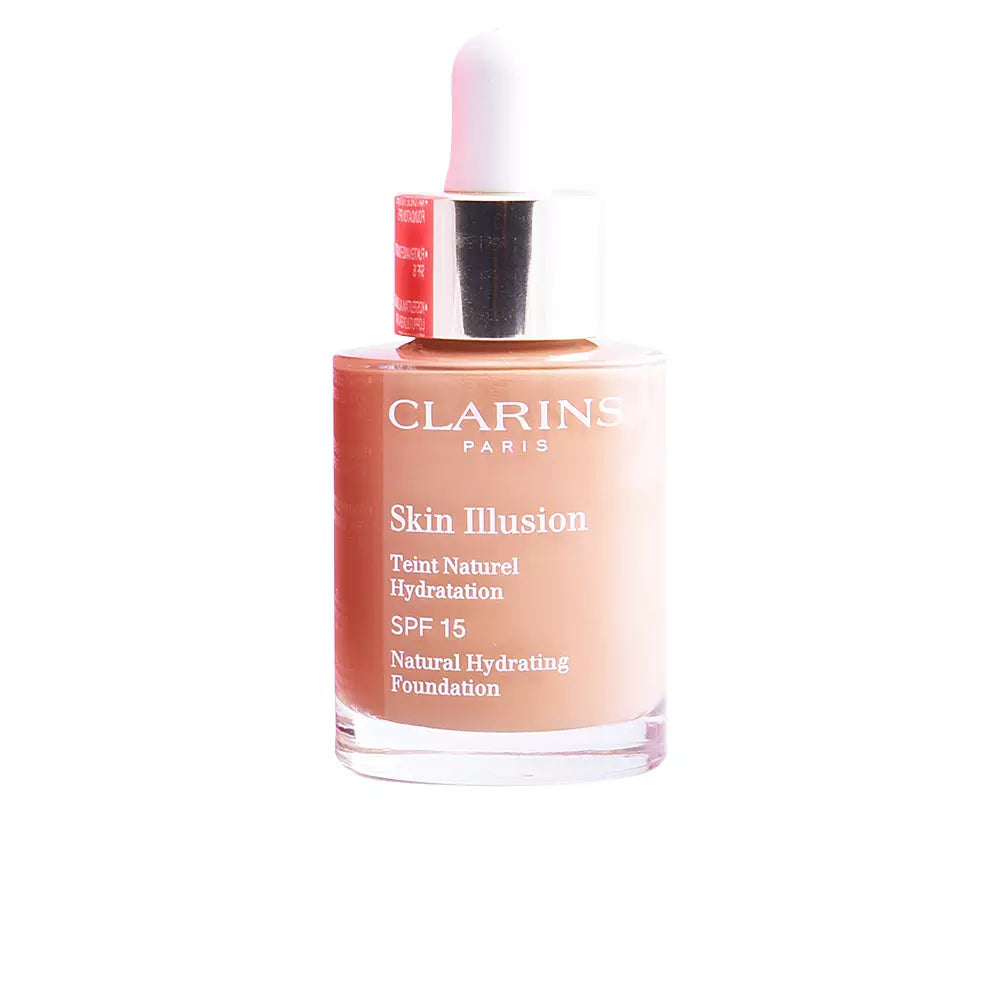 CLARINS-SKIN ILLUSION matiz hidratação natural 113 castanha 30 ml-DrShampoo - Perfumaria e Cosmética