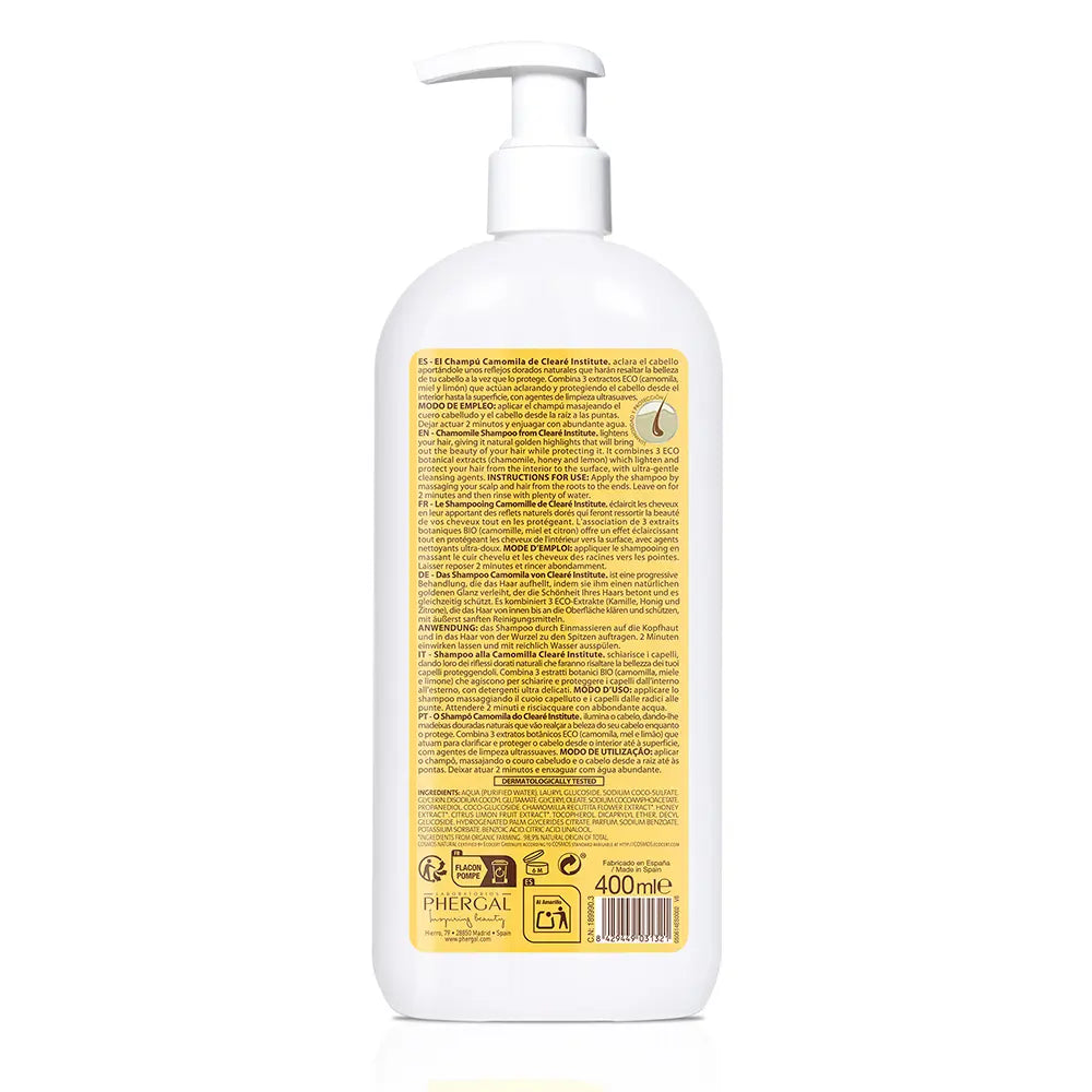 CLEARÉ INSTITUTE-CAMOMILA Eco Shampoo 400 ml-DrShampoo - Perfumaria e Cosmética