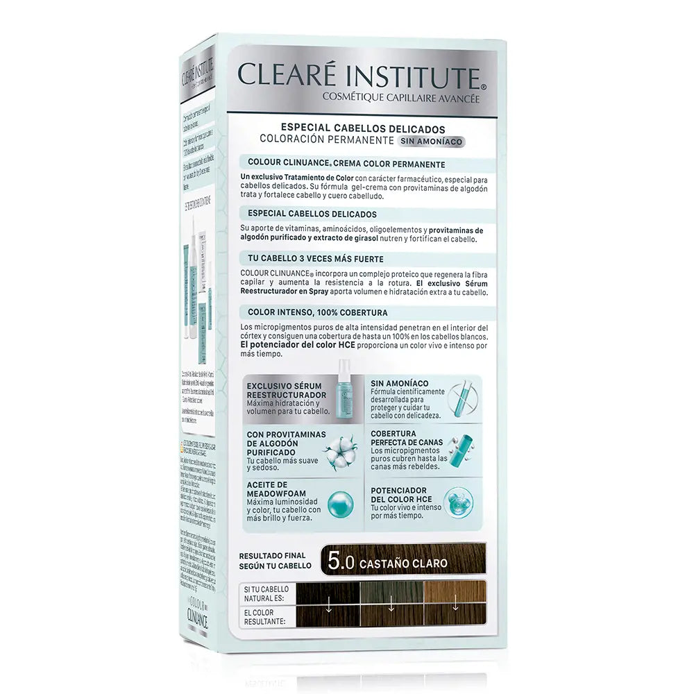 CLEARÉ INSTITUTE-CLINUANCE COLOR cabelo delicado 50 castanho claro 1 u.-DrShampoo - Perfumaria e Cosmética