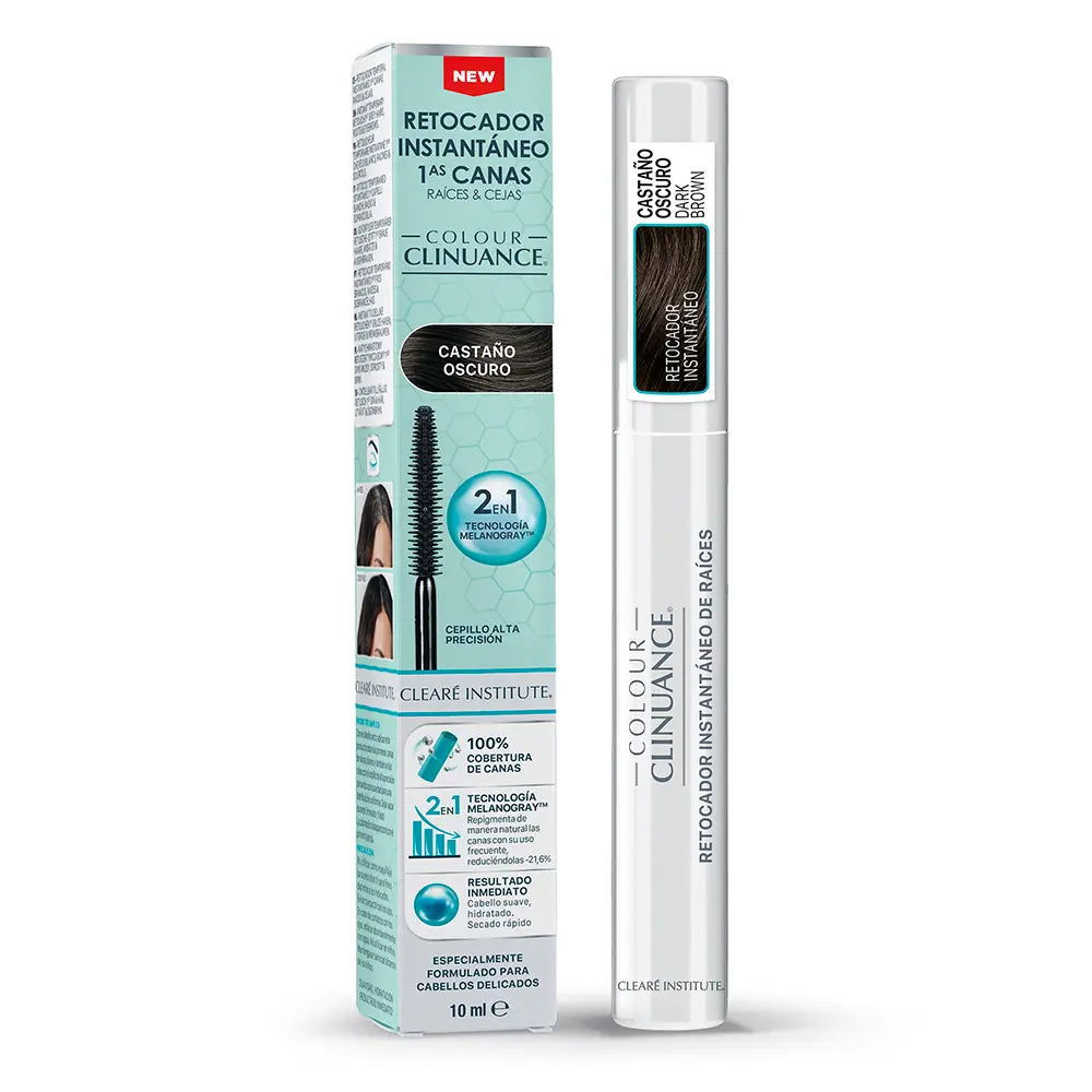 CLEARÉ INSTITUTE-COLOUR CLINUANCE Retocador de Raiz Cinza Instantâneo Castanho Escuro 10 ml.-DrShampoo - Perfumaria e Cosmética