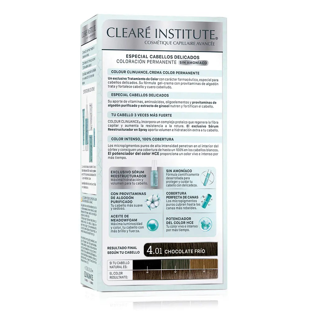 CLEARÉ INSTITUTE-COLOUR CLINUANCE cabelos delicados 401 chocolate frio 1 u.-DrShampoo - Perfumaria e Cosmética