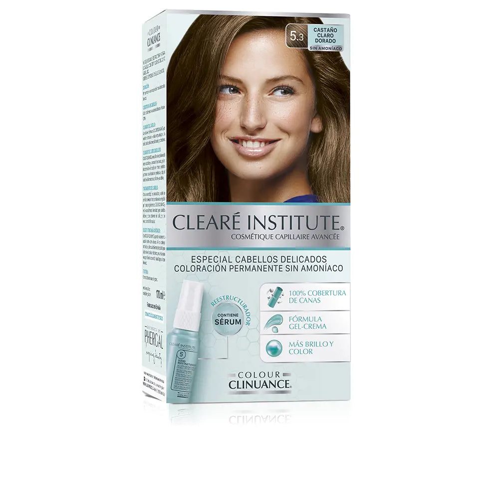 CLEARÉ INSTITUTE-COLOUR CLINUANCE cabelos delicados 53 castanho claro dourado 1 u.-DrShampoo - Perfumaria e Cosmética