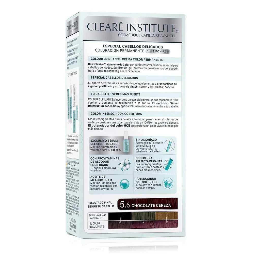 CLEARÉ INSTITUTE-COLOUR CLINUANCE cabelos delicados 56 chocolate cereza 1 u.-DrShampoo - Perfumaria e Cosmética