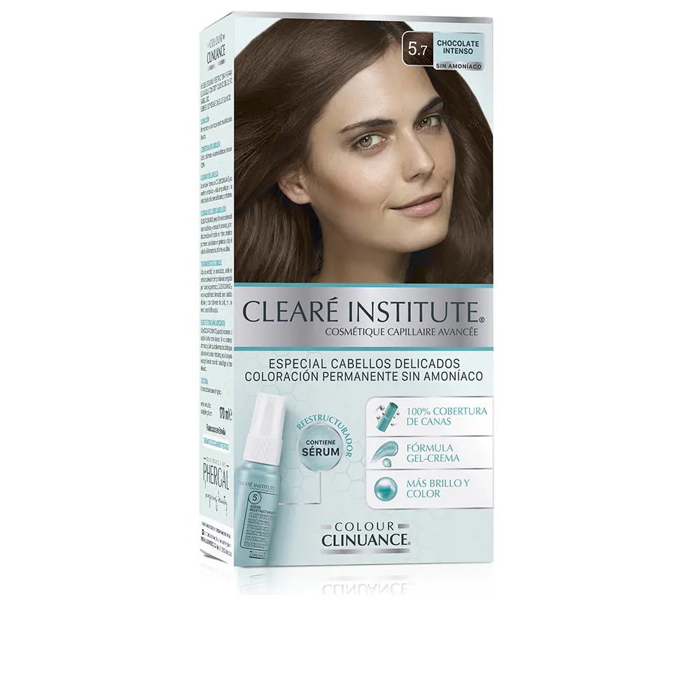 CLEARÉ INSTITUTE-COLOUR CLINUANCE cabelos delicados 57 chocolate intenso 1 u.-DrShampoo - Perfumaria e Cosmética