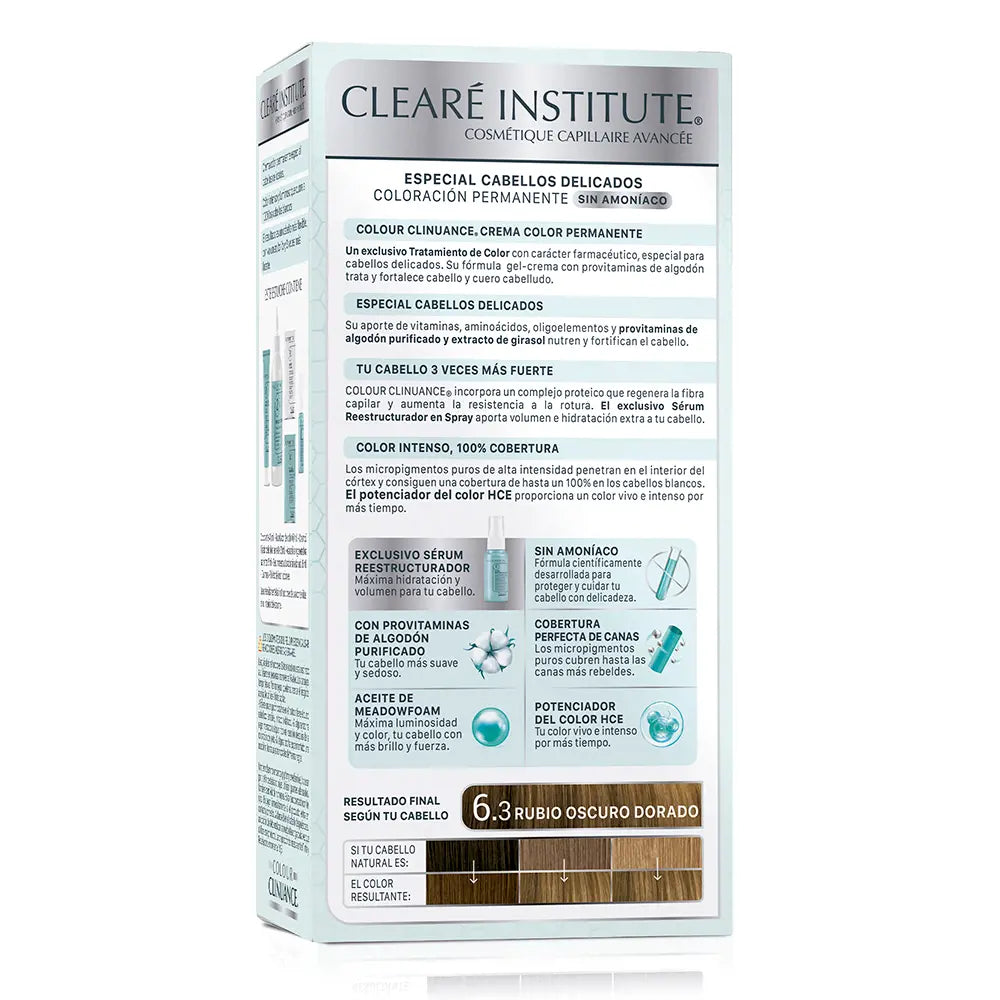 CLEARÉ INSTITUTE-COLOUR CLINUANCE cabelos delicados 63 loiro escuro dourado 1 u.-DrShampoo - Perfumaria e Cosmética