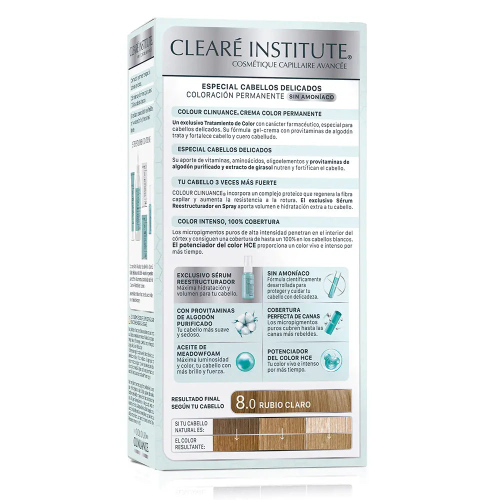 CLEARÉ INSTITUTE-COLOUR CLINUANCE cabelos delicados 80 loiro claro 1 un.-DrShampoo - Perfumaria e Cosmética