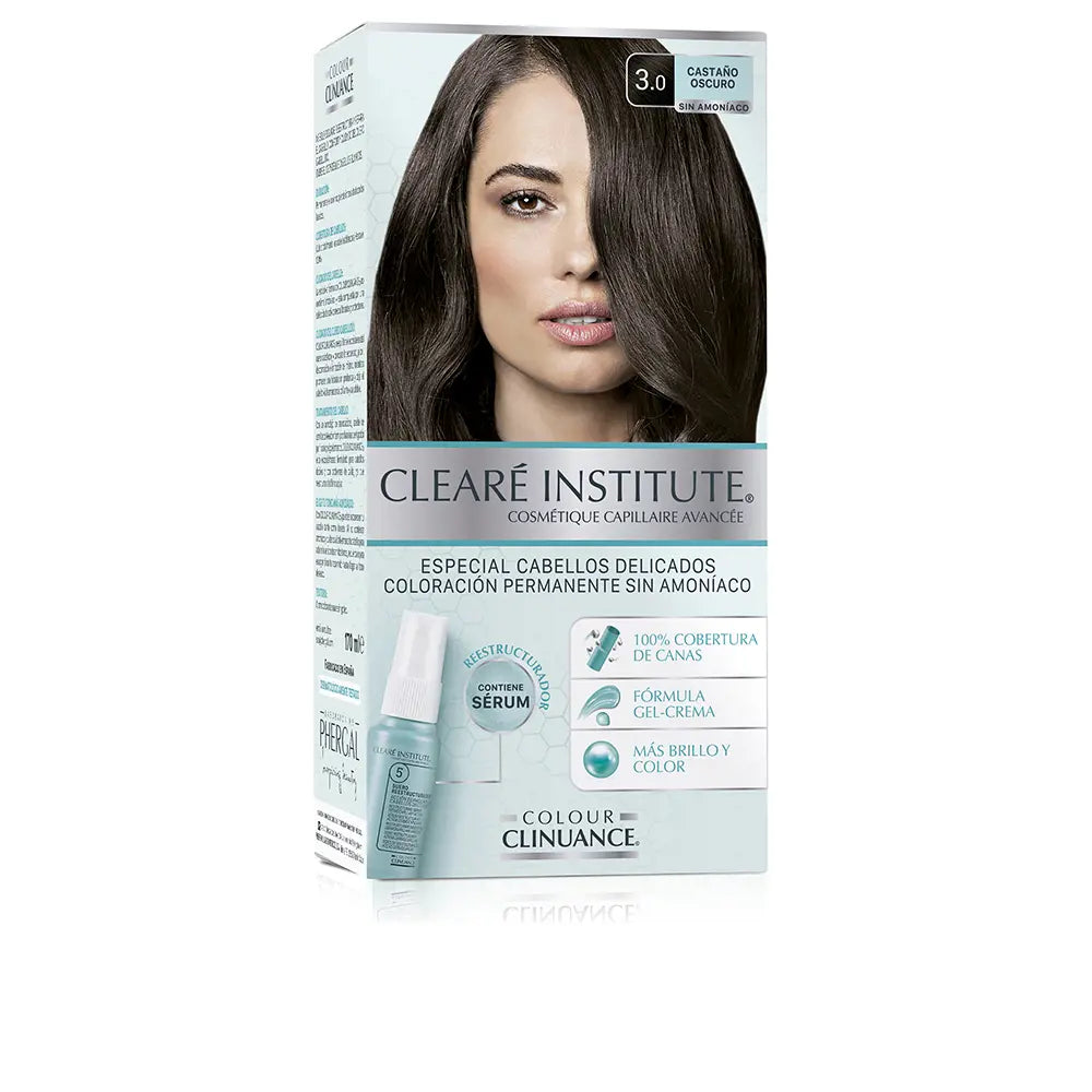 CLEARÉ INSTITUTE-COLOUR CLINUANCE para cabelos delicados 30 castanho escuro 1 u.-DrShampoo - Perfumaria e Cosmética