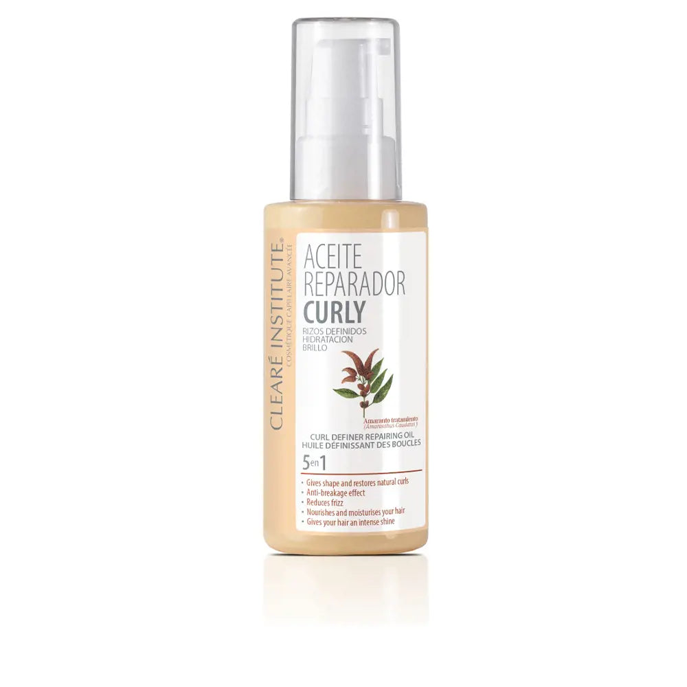 CLEARÉ INSTITUTE-ÓLEO REPARADOR CURLY cachos definidos hidratação brilho 50 ml.-DrShampoo - Perfumaria e Cosmética