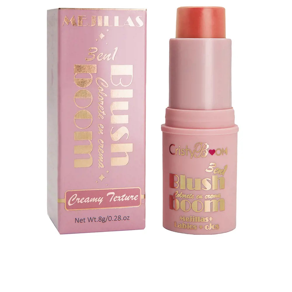 CRISTYBOOM-BLUSH BOOM blush em creme 3 em 1 pêssego doce 8 gr-DrShampoo - Perfumaria e Cosmética