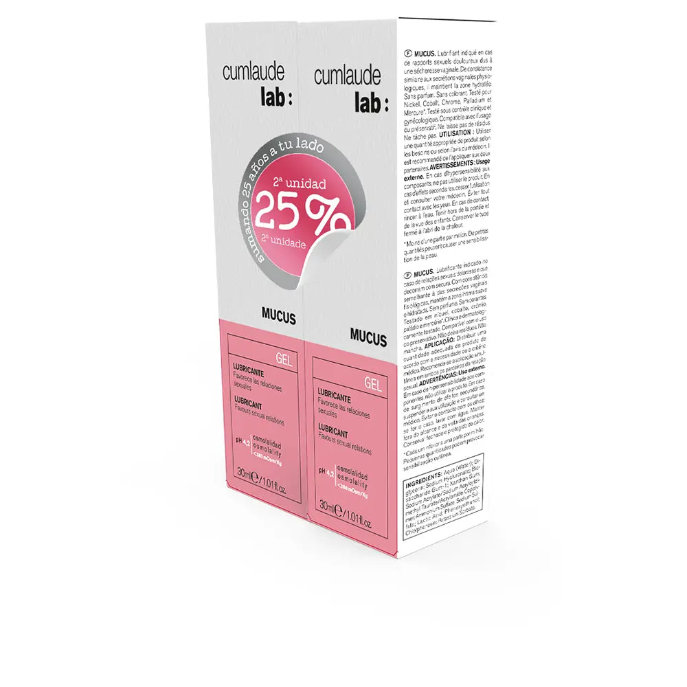 CUMLAUDE LAB-Pacote de gel lubricante MUCUS 2 x 30 ml.-DrShampoo - Perfumaria e Cosmética