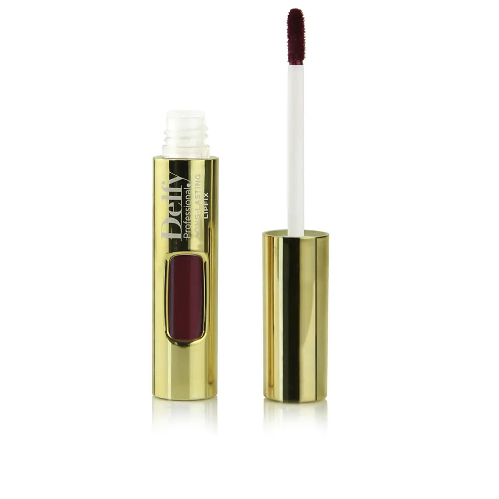 DELFY-BATOM LÍQUIDO LIPFIX GOLD marsala glitter 8 g-DrShampoo - Perfumaria e Cosmética