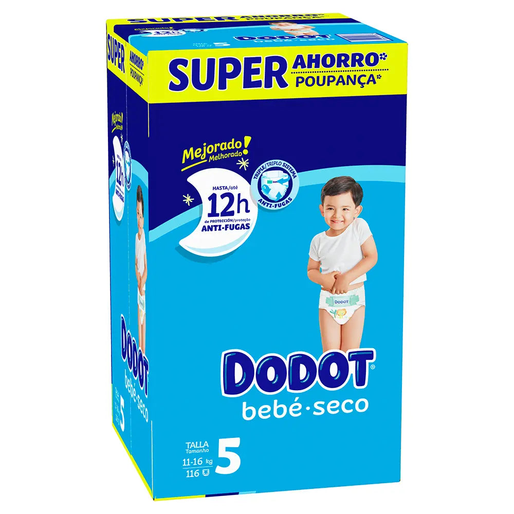 DODOT-Fraldas DODOT ETAPAS tamanho 5 para crianças de 11 a 16 kg, 116 unidades.-DrShampoo - Perfumaria e Cosmética