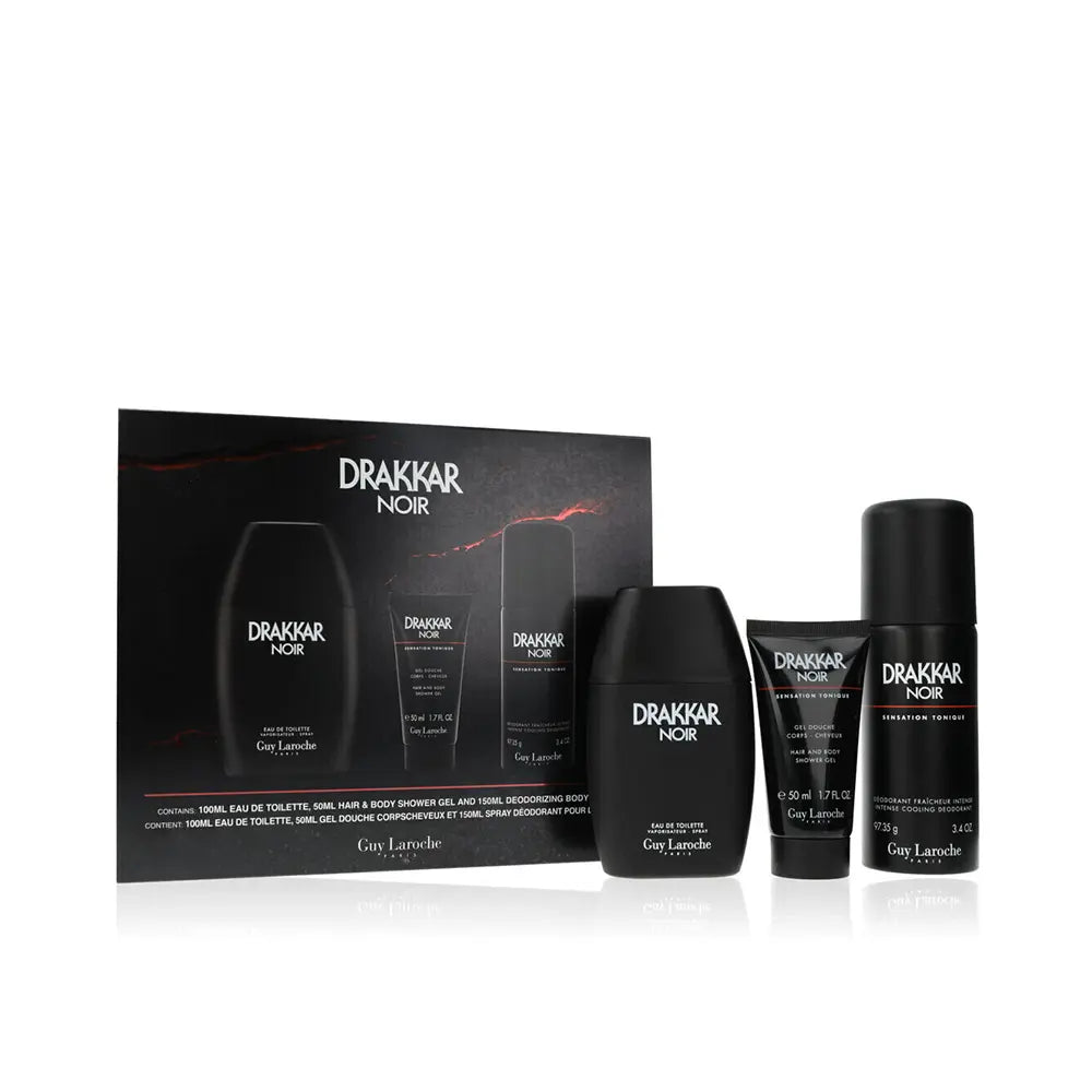 DRAKKAR-CONJUNTO DRAKKAR NOIR 3 peças-DrShampoo - Perfumaria e Cosmética