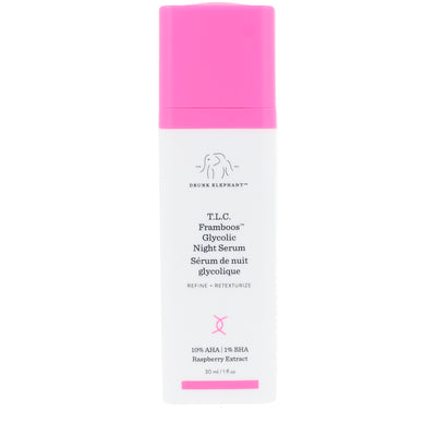 DRUNK ELEPHANT-TLC FRAMBOOS GLYCOLIC soro noturno 30 ml-DrShampoo - Perfumaria e Cosmética