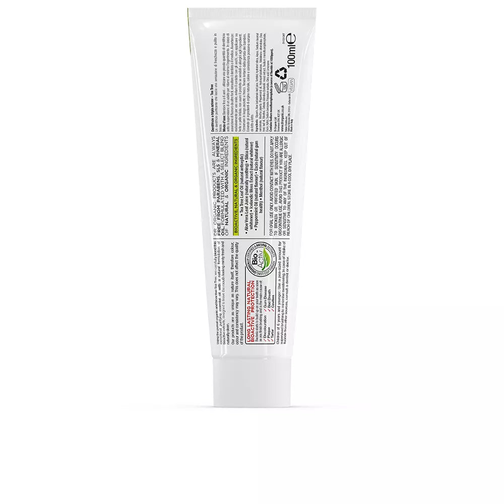 DR. ORGANIC-Pasta de dentes de tea tree BIOACTIVE ORGÂNICA 100 ml-DrShampoo - Perfumaria e Cosmética