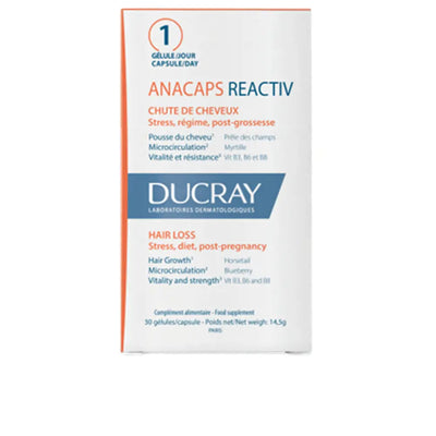 DUCRAY-ANACAPS REACTIV suplemento alimentar para queda de cabelo reativa 30 unidades-DrShampoo - Perfumaria e Cosmética