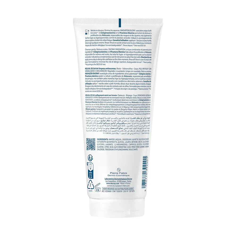 DUCRAY-KELUAL DS gel de limpeza facial para pele irritada 200 ml-DrShampoo - Perfumaria e Cosmética