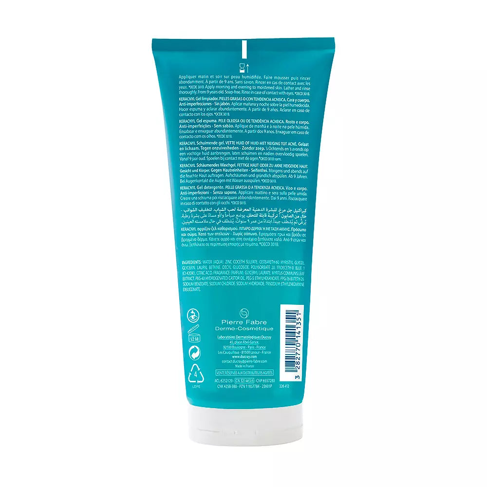 DUCRAY-KERACNYL gel de limpeza 200ml-DrShampoo - Perfumaria e Cosmética