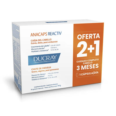 DUCRAY-Suplemento alimentar ANACAPS REACTIV para queda de cabelo, 90 unidades.-DrShampoo - Perfumaria e Cosmética