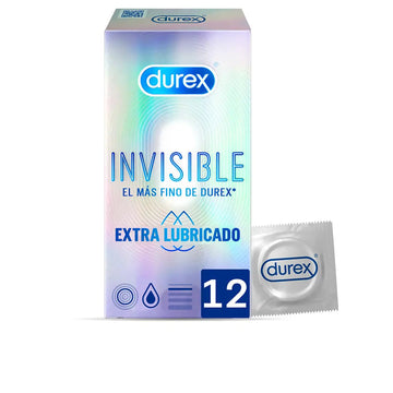 DUREX-Preservativos invisíveis extra lubrificados 12 unidades.-DrShampoo - Perfumaria e Cosmética Image principale du produit