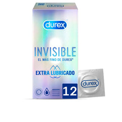 DUREX-Preservativos invisíveis extra lubrificados 12 unidades.-DrShampoo - Perfumaria e Cosmética
