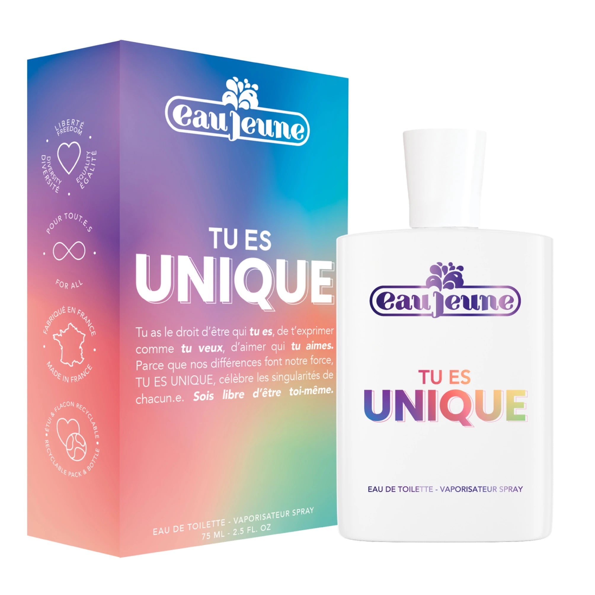 EAU JEUNE-TU ES UNIQUE Eau de Toilette Vaporizador 75 ml-DrShampoo - Perfumaria e Cosmética