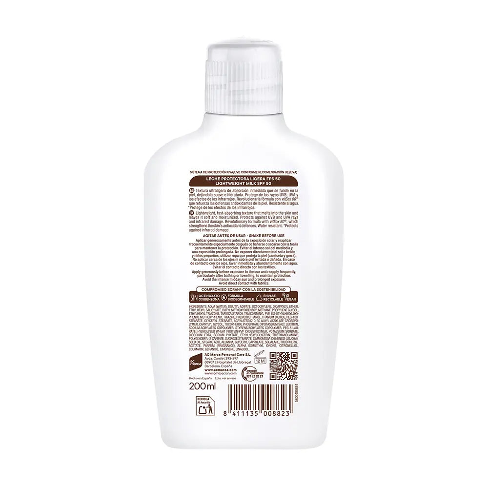 ECRAN-LEITE ECRAN SUNNIQUE FPS50 200 ml.-DrShampoo - Perfumaria e Cosmética