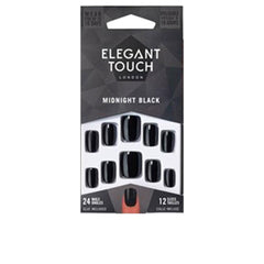 ELEGANT TOUCH-CORE COLOUR 24 nails with glue squoval midnight black-DrShampoo - Perfumaria e Cosmética