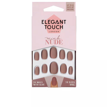 ELEGANT TOUCH-POLISHED COLOR 24 unhas com cola oval mink nude-DrShampoo - Perfumaria e Cosmética Imagem principal do produto