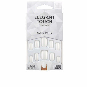ELEGANT TOUCH-POLISHED COLOR 24 unhas com cola squoval bem branca-DrShampoo - Perfumaria e Cosmética Imagem principal do produto