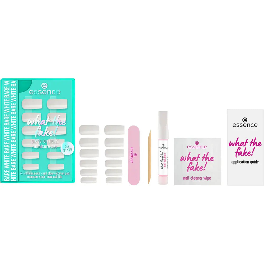ESSENCE-CONJUNTO DE UNHAS FALSAS WHAT THE FAKE 04 Bare White 6 pcs.-DrShampoo - Perfumaria e Cosmética