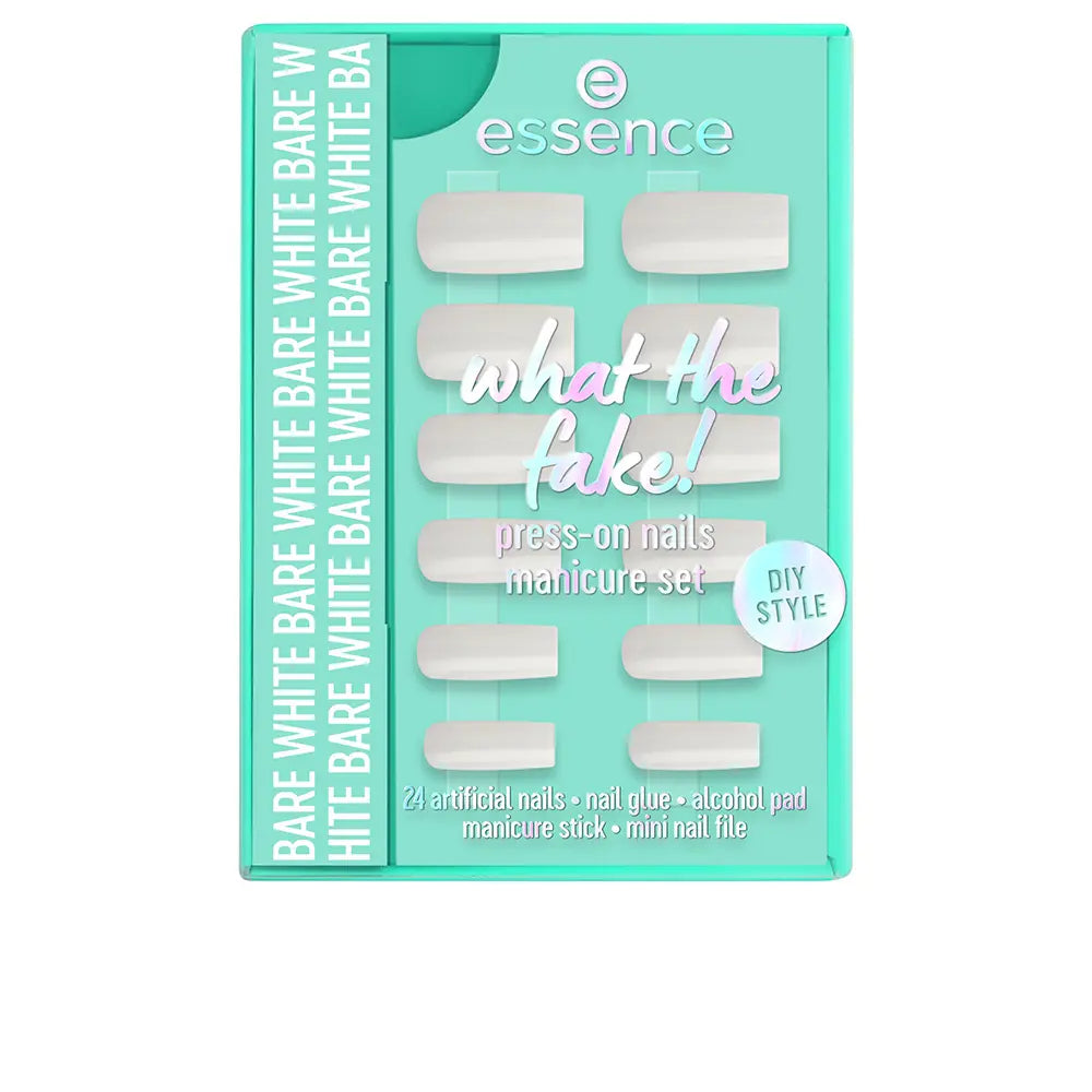 ESSENCE-CONJUNTO DE UNHAS FALSAS WHAT THE FAKE 04 Bare White 6 pcs.-DrShampoo - Perfumaria e Cosmética