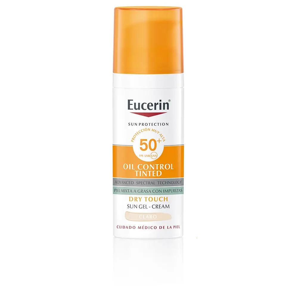 EUCERIN-CREME GEL COLORIDO CONTROLE DE ÓLEO TOQUE SECO PROTEÇÃO SOLAR SPF50 50 ml-DrShampoo - Perfumaria e Cosmética