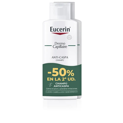 EUCERIN-DERMO CAPILLAIRE shampoo anti-caspa embalagem de 2 x 250 ml.-DrShampoo - Perfumaria e Cosmética