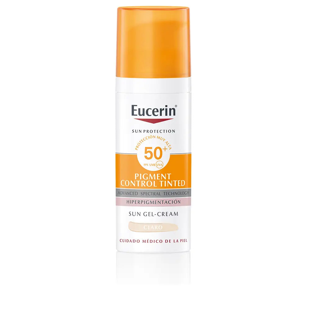 EUCERIN-FLUIDO PROTECTOR SOLAR CONTROLE DE PIGMENTO COM COR SPF50 LIGHT 50 ML.-DrShampoo - Perfumaria e Cosmética