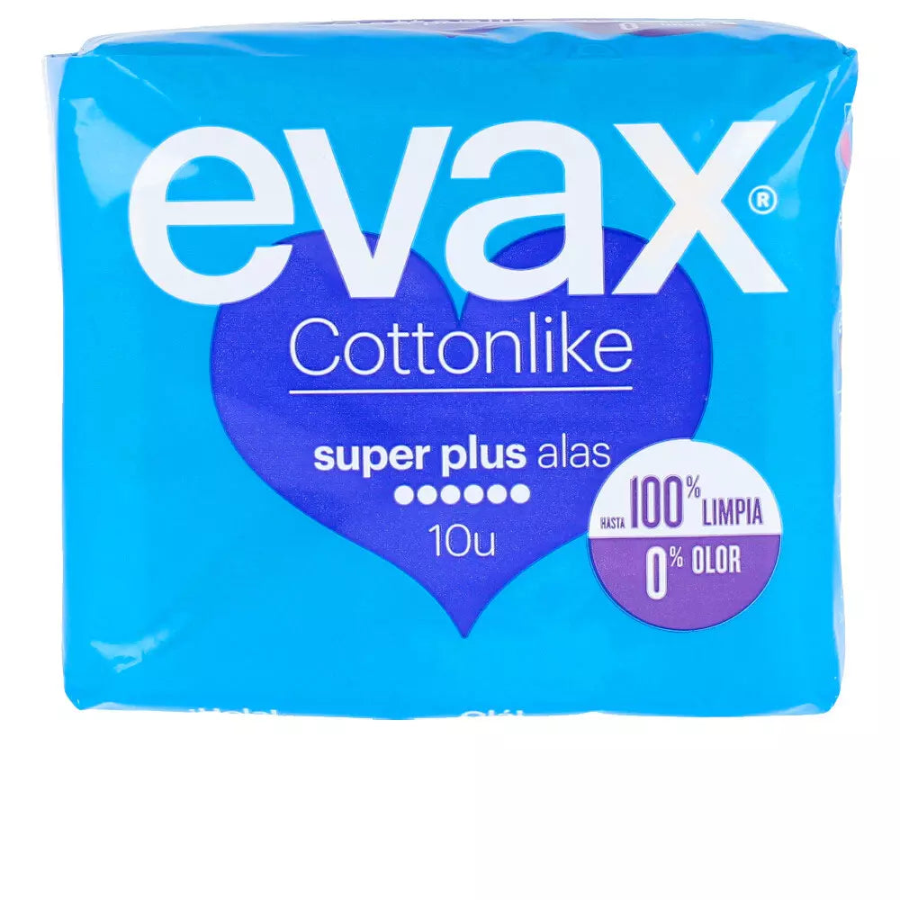 EVAX-Almofadas super plus COTTONLIKE com asas 10 unidades-DrShampoo - Perfumaria e Cosmética